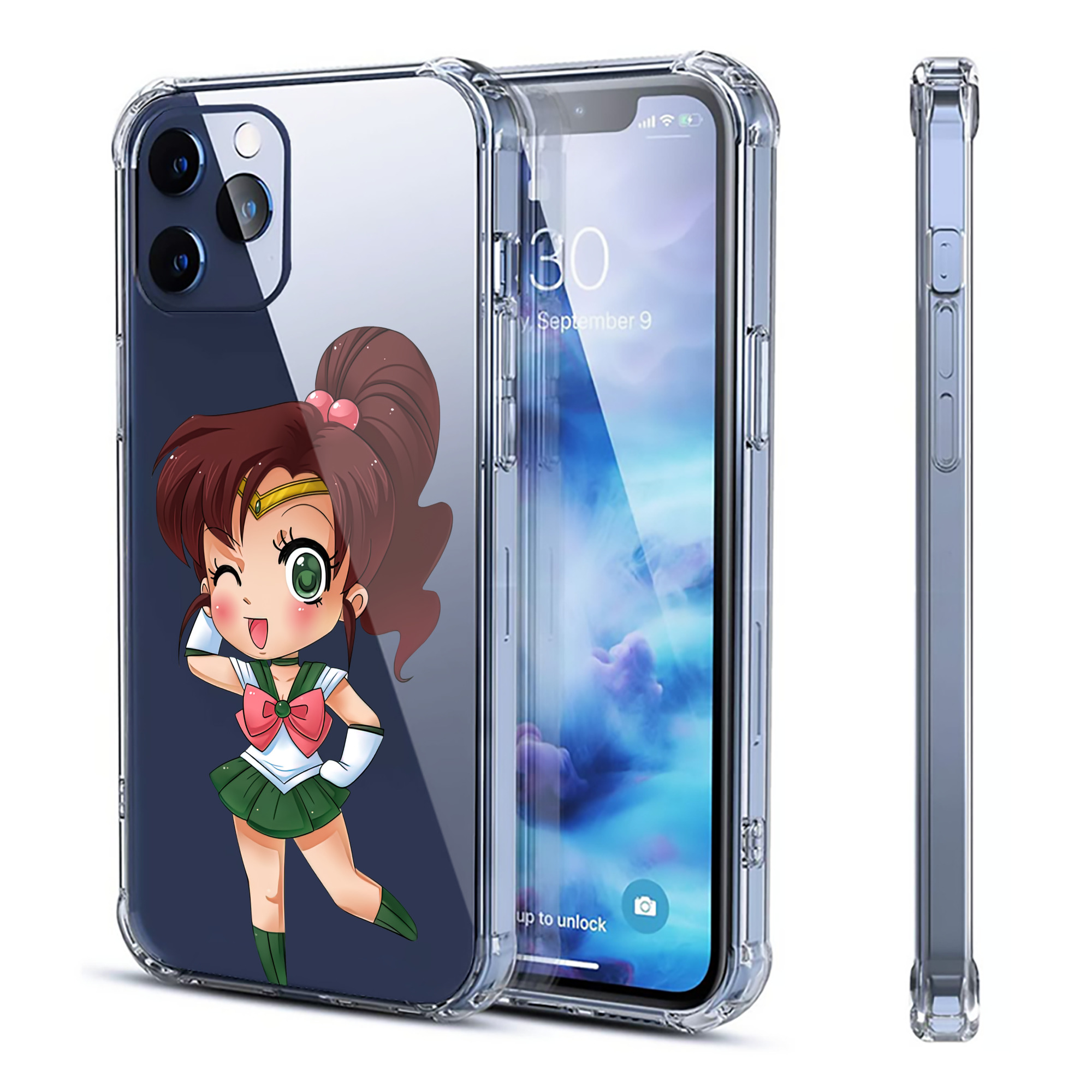 （画像用） 美少女戦士セーラームーン 木野 まこと きの まこと Sailor Moon Kino Makoto （セーラージュピター；Sailor Jupiter） 【iPhone 12シリーズ対応】透明スマホケース（クリアソフトケース）